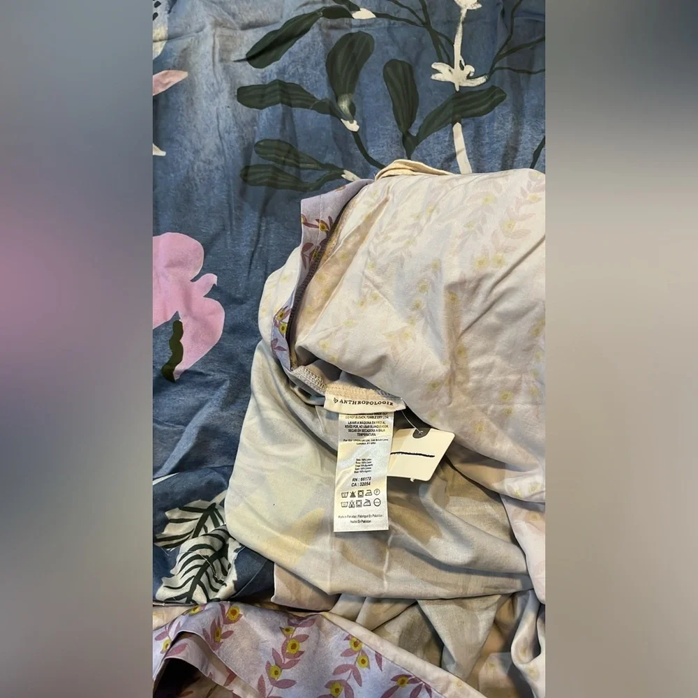 Anthropologie Conifer Organic Sateen Duvet Cover Size Queen NWT
